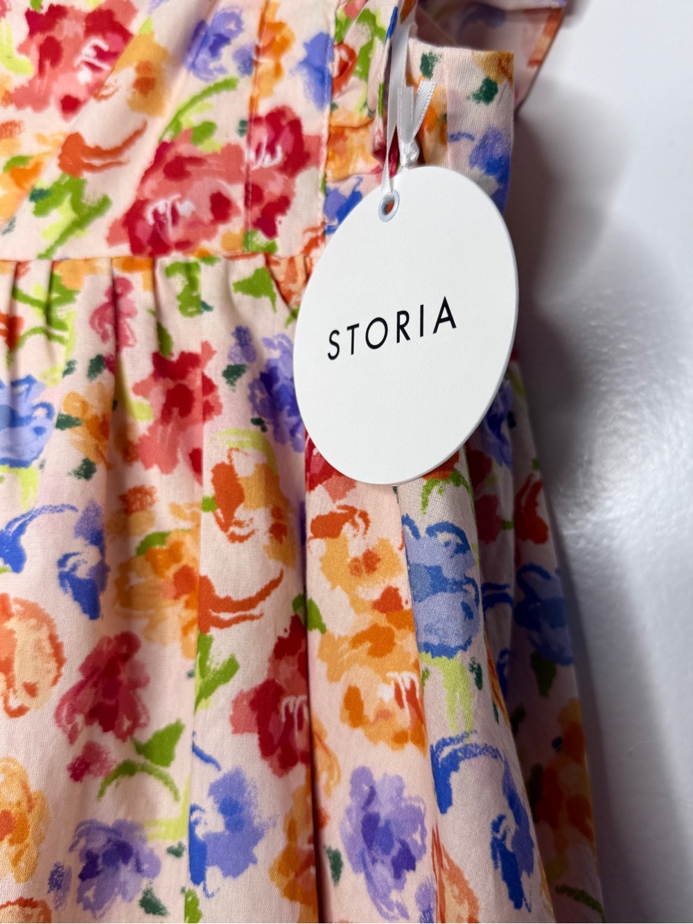 Storia The Rosemary Babydoll Mini Dress Multicolor Floral Ruffle Straps | EUC - Picture 4 of 8